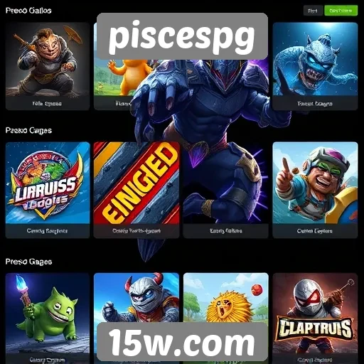 Categorias de jogos disponíveis no piscespg